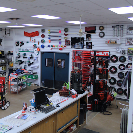CSI store interior with plumbing and tools
